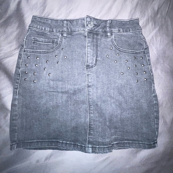 Garage - Dark Grey Denim Detailed Skirt - Picture 1 of 3